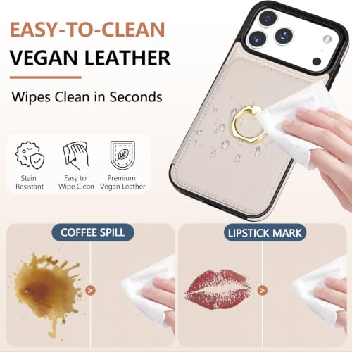 LOHASIC for iPhone 17 Pro Wallet Case Women, Card Holder, Beige by LOHASIC - Used condition - Image 5