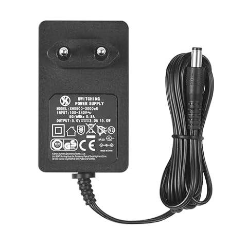 Zasilacz sieciowy AC do DC 5 V 3 A, wtyczka 5,5 mm x 2,1 mm, wtyczka EU