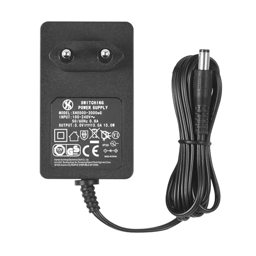 Zasilacz sieciowy AC do DC 5 V 3 A, wtyczka 5,5 mm x 2,1 mm, wtyczka EU