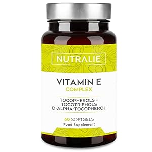 Vitamin E Pure Premium – Antioxidant Natural High Strength + Tocotrienols and Tocopherols – 8 Molecules of Tocopherols and Tocotrienols for Women and Men – 60 Softgel Capsules Nutralie