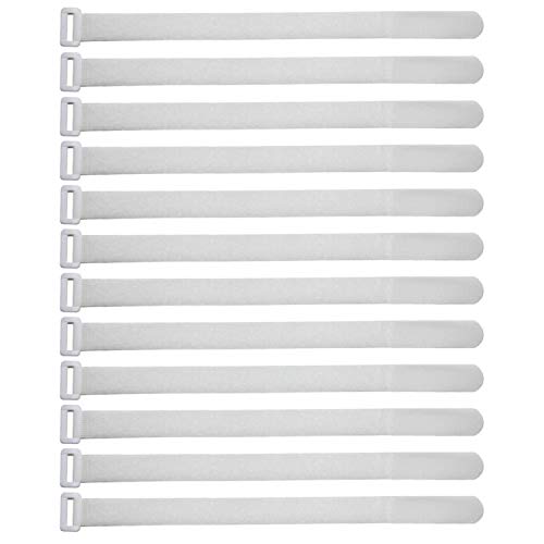 Envisioned Reusable Cinch Straps 1.5" X 30" - 6 Pack, Multipurpose Quality Hook And Loop Securing Straps (White) #TOP6