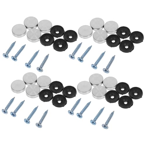 OSOLADY 100pcs Mirror Screws Decorative Covers Stainless Steel Plastic Advertising Hardware Screw Cover Secure Mirror Fastening