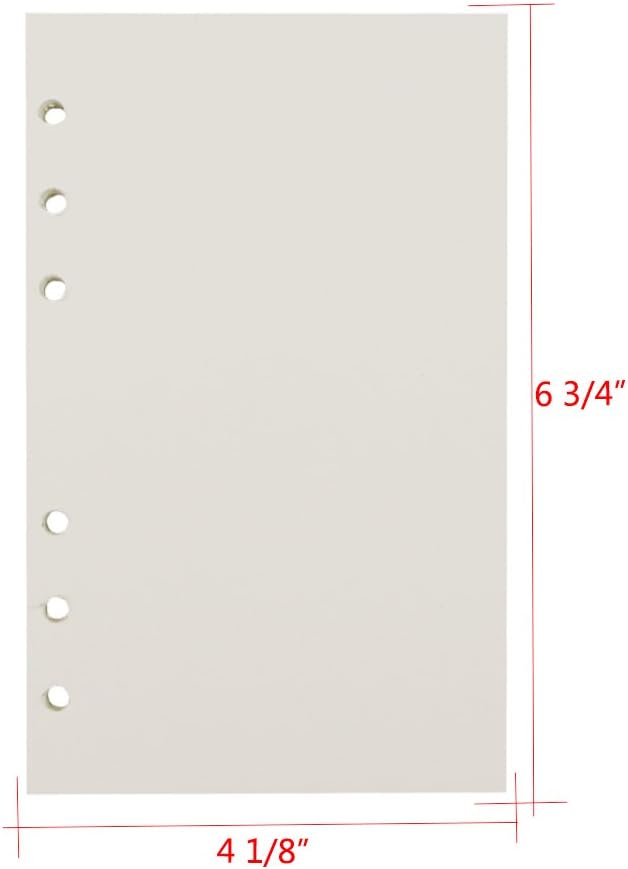 6-Ring A6 Binder/Planner Refill Paper, 6 Hole,6 3/4 x 4 1/8 Inches Refillable Beige Paper for Loose Leaf Binder Notebook Diary Traveler Journal, 80 Sheets/160 Pages,Blank image 3