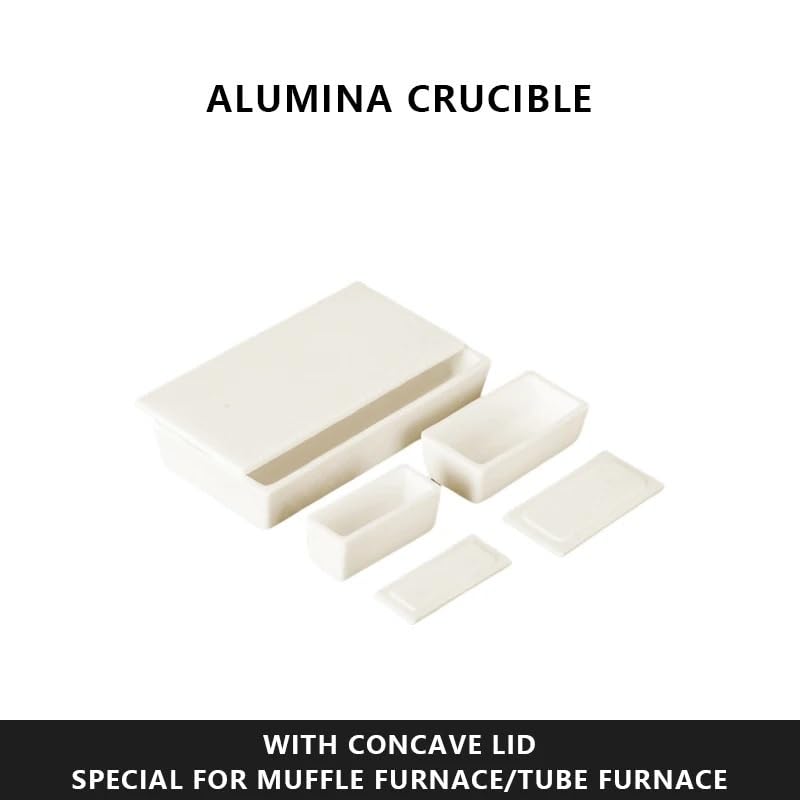 Crisol rectangular de corindón de alúmina 99% de 20ml-190ml con cubierta cóncava -1 ud.(50x40x20-25ml)