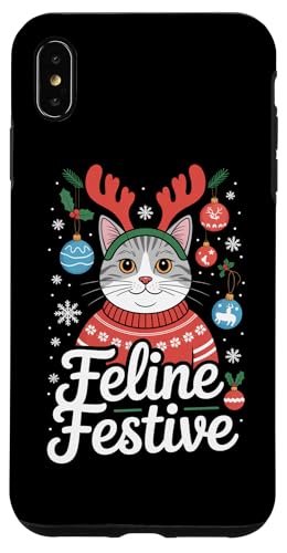 Feline Festive L NX}X giJC 킢 EB^[ zf[ p[eB[ X}zP[X iPhone XS Max p