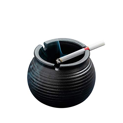 Cozylkx Ceramic Cigarette Ashtray, Round Decorative Cigar Pottery Ashtray Ash Holder for Indoor Or Outdoor Use