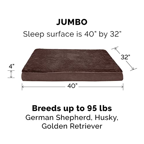 Furhaven Xl Orthopedic Dog Bed Terry & Suede Mattress W/ Removable Washable Cover - Espresso, Jumbo (X-Large) #TOP1