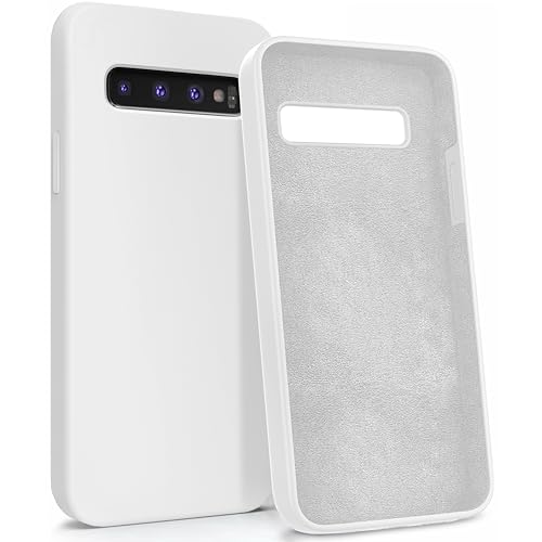 MyGadget Funda para Samsung Galaxy S10 en Silicona Rigida - Carcasa con Microfibra Interior - Case Resistente Antigolpes & Protectora - Blanco