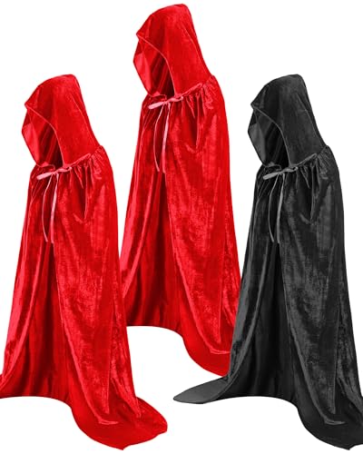 Cape à capuche pour cosplay de magicien costume 3 pièces