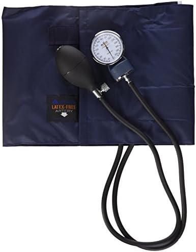MABIS Precision Series Aneroid Sphygmomanometer Manual Blood Pressure Set with Calibratrated Nylon Cuff and Carrying Case, Thigh, Latex Free