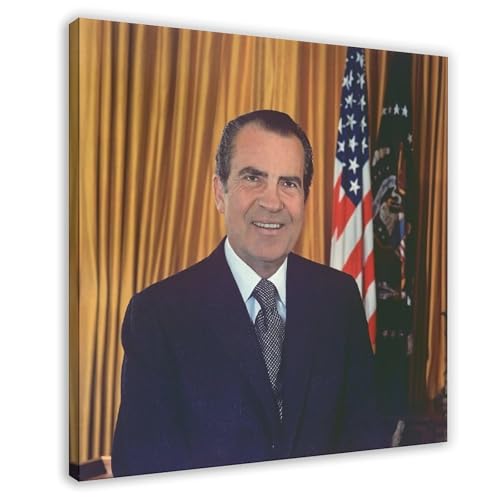 Toile Richard M Nixon haut de gamme cadre en bois déco murale WCYB 50cm