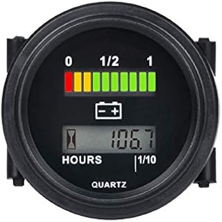Runleader 12V/24V 36V 48V 72V Battery Fuel Gauge Meter,Battery Level Meter,Resettable TOT Hours,Lead Acid Battery Applicably(But Not Trojan),for Golf Cart Club Car Forklift Scrubber Machine Floor (1)