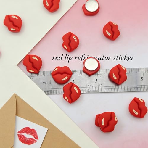 Imanes de nevera con forma de labios rojos, pack de 20 miniatura 3