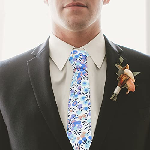 Image of Mantieqingway Men's Skinny Tie, Cotton Floral Ties for Men Wedding Necktie for Groom, Groomsmen, Missions, Dances