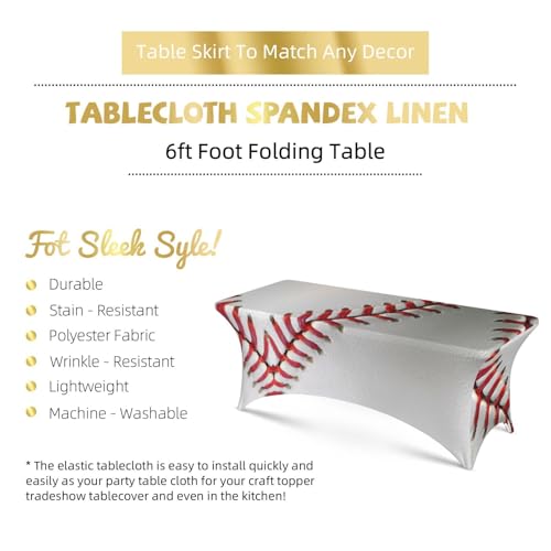 Nappe de table extensible imprimé baseball banquet mariage protection lavable 1,8 m
