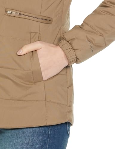 Image of Qube By Fort Collins Women's Medium-Length Bomber Jacket with Detachable Hood Stylish Winterwear for All-Day Comfort |Material: Nylon
