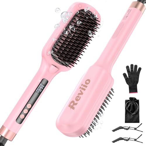 Hair Straightener Brush, 30s Fast Heated Negative Ionic Hair Straightening