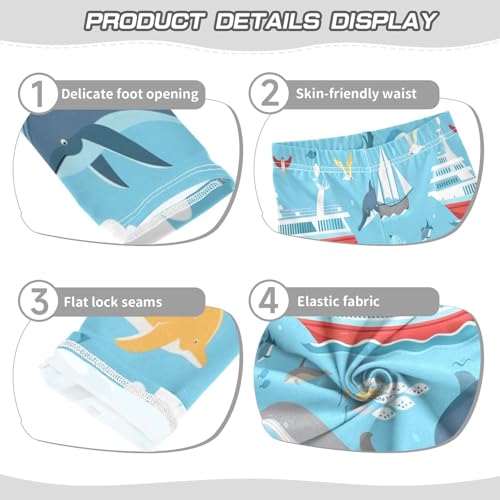 Bolaz Toddler Girls Leggings Printed Yoga Pants Leggings Yacht Whale for Kids3