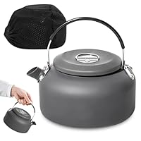 Camping Wasserkocher 1.4 L, Wasserkessel, Aluminium Teekessel, Tragbare Campingkessel mit Anti Heißgriff, Outdoor Teekocher Mit Aufbewahrungstasche für Indoor, Outdoor, Camping, Wandern, Picknick