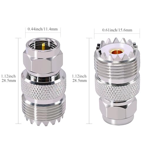 CNARIO adaptador UHF PL259 a F tipo coaxial 2 piezas miniatura 3