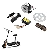Electric Scooter Motor, DC 12V 250W 2750RPM High Speed Kart Motor Kit with Controller, 72 Teeth Chain Wheel, 46 Links Chain and Throttle Grip Brushed Speed Motor for DIY Part,