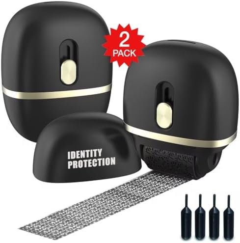 Lomil Identity Protection Roller Stamps 2 Pack - Confidential Rol...