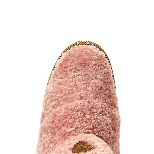 ARIAT ARIAT Women's Warm Soft Acrylic/Wool Blend Upper Indoor/Outdoor Rubber Bottom Bootie Slippers, Pink, Small