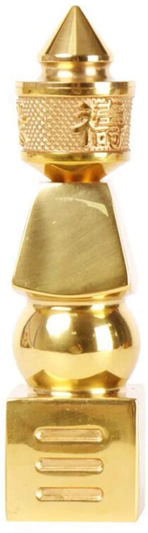 Addune Feng Shui 5 Element Pagoda with Fuk LUK Sau Home Decor (6 inches Gold)