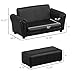 Qaba Kids Sofa with Footstool for Children, Toddler Couch for Playroom, Nursery, Living Room, Bedroom Furniture, Black