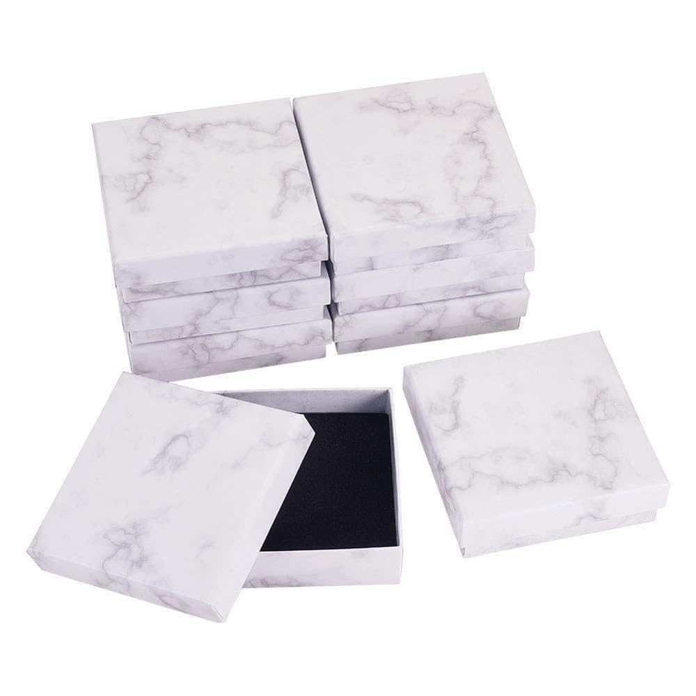 COTEN portagioie Braccialetto di Bracciale Collana Bracciale in Marmo Anelli di Cartone Packaging Display Box Regali Gioielli Deposito Organizzatore Holder Rettangolo/Quadrato