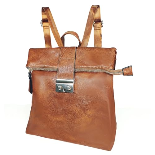 LA DEARCHUU Leather Backpack for Women Fashion Backpack Purse Lightweight Handbags Travel Shoulder Handbag Brown