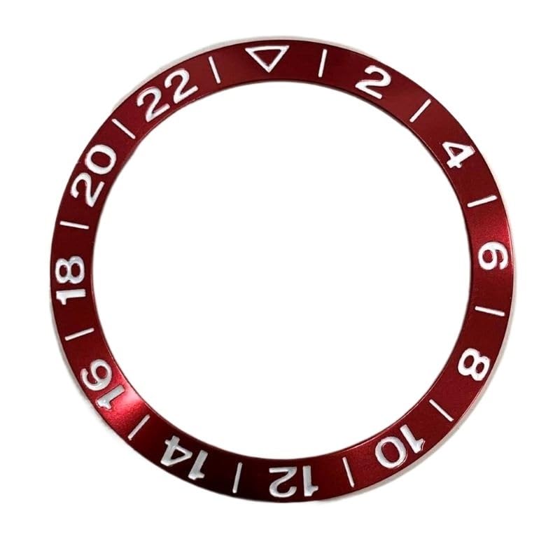 1 Stück 38 mm Aluminiumring GMT2-22 Schriftart schräg Uhr Lünette Einsatz passend for 40 Uhrengehäuse Uhrenzubehör Teile