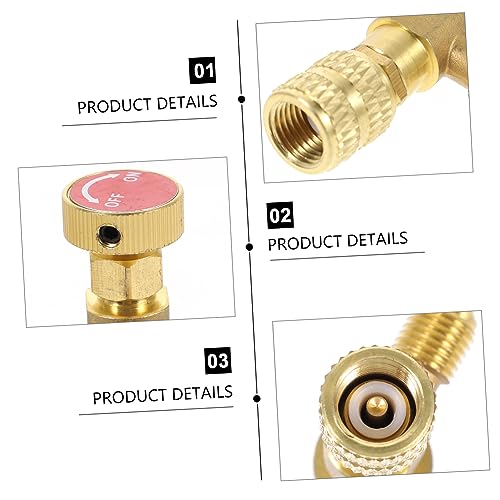 Válvulas de carga FAVOMOTO, 2 piezas, para aire acondicionado automotriz, adaptador de llenado de refrigerante con sellos giratorios, compatible con sistemas automotrices e industriales miniatura 3