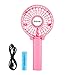 Price comparison product image iEGrow Handheld Fan, Portable USB Mini Travel Fan with 2000mAh Rechargeable Battery, 3 Speeds Desk Fan for Home, Office and Travel-Pink