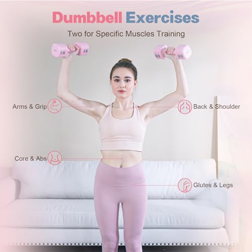kisnbld Adjustable Dumbbell Set of 2, 2 in 1 Free Weights Dumbbells & Kettlebell Set for Women with Fast Adjustment, Each 2lb 3lb 4lb 5lb Hand Weights Set for Home Gym & Outdoor Exercise Training