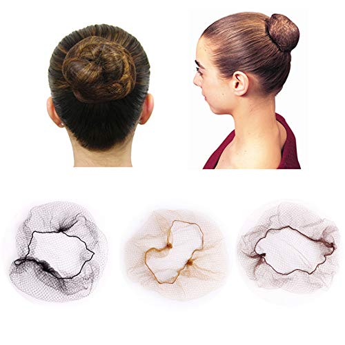 50PCS Hair Nets Invisible Elastic Edge Mesh Bun Hair Nets for Ballet Dance 20" Brown - Thumbnail 6