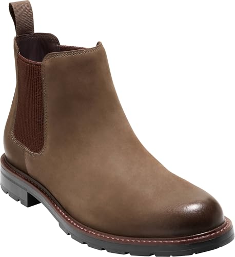 Cole Haan Cole Haan Men's Chamberlin Grand Chelsea Boots, Truffle Nubuck/Black Water Resistant, 11-M US