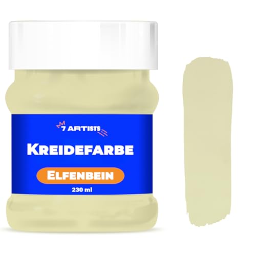 7 Artists Chalk Paint Elfenbein 230 ml Kreidefarbe für Möbel und Holz | Auf Wasserbasis - Ohne Schleifen | Für Wand und Andere Oberflächen