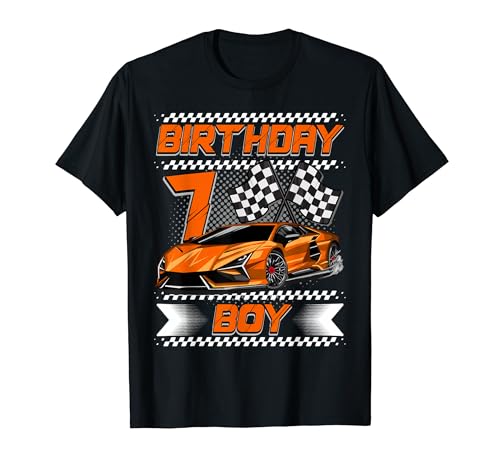 Birthday Boy 7 Years Race Car 7th Birthday Racing Car T�V���c