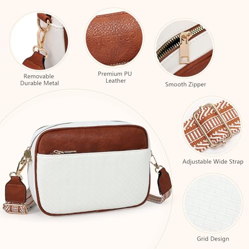 Image of Crossbody Bags for Women Vegan Leather Small Purses with Detachable Coin Pouch Adjustable Guitar Wide Strap