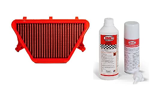 BMC Racingluftfilter+Reiniger Set kompatibel mit Honda CBR1000RR-R Fireblade SC82 Bj. 2020-