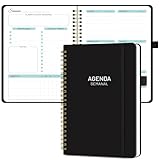 Agenda Semanal Sin Fecha,Español Cuaderno Agenda Semanal de Trabajo,Cuaderno de Espiral A5,Sin Fecha,21,5 x15,5cm,para...
