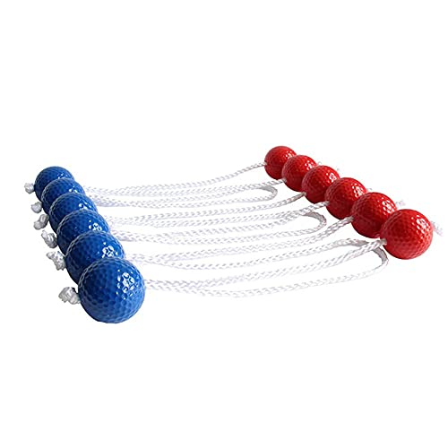 SHANGHh 6 Pairs Leitergolf Bälle, Golfpraxis Training Sport Schnur Bälle Set, Leiter Golf Ball für Toss Spiel, Wurfspiel Toss Bolas Outdoor, Rot-Blau Farbe Ball Set
