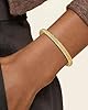 DIICRIN Brushed Gold Bangle Bracelet for Women, 18K Gold Plated Matte Minimalist Bangle, Lightweight Stackable Gold Bracelet Jewelry #2