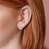 Pendientes chapados en plata con diseño de silueta de Mickey y...