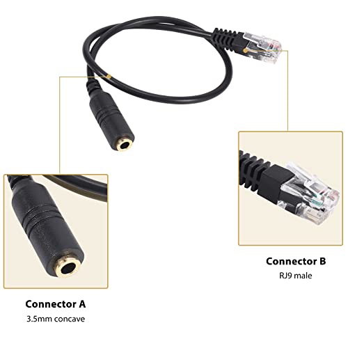 Adaptador cable 3.5mm stereo a RJ9 macho hembra x2 miniatura 4
