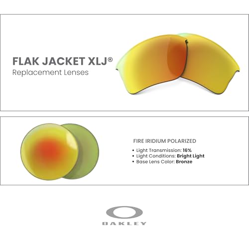 Image of Oakley Flak Jacket XLJ OO9009 Replacement Lenses for Men for Women | In Black Iridium, Prizm Daily & Prizm Golf. Polarized options available. Bonus 4-piece care kit included.