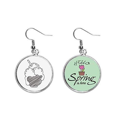 Pendientes de primavera tipo colgante de bola de helado bisutería Black Bowl para mujer