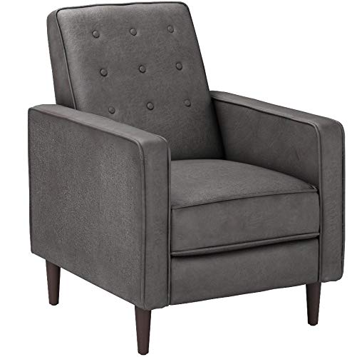 Christopher Knight Home Mervynn Mid-Century Modern Microfiber Recliners, 2-Pcs Set, Slate / Dark Espresso
