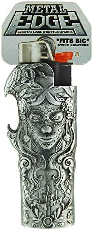 Metal Lighter Case for BIC Lighters, Lighter Protector and Bottle Opener - Day of The Dead